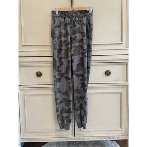 Lululemon Army Camouflage Drawstring Joggers Pockets‎ Green Purple Size 4